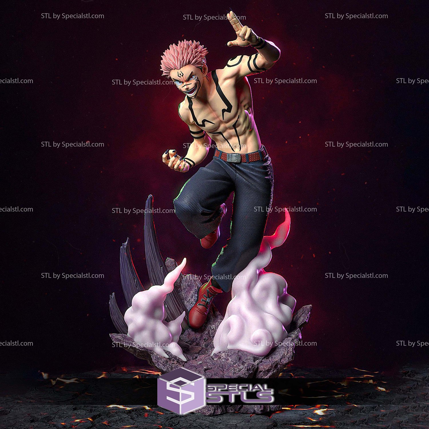 Itadori and Sukuna STL Files 3D Model — view 2