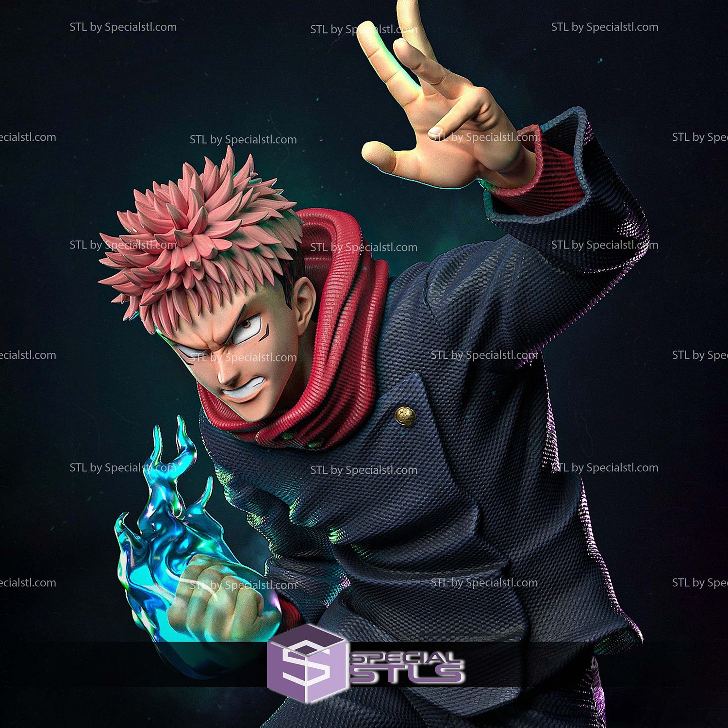 Itadori and Sukuna STL Files 3D Model — view 5