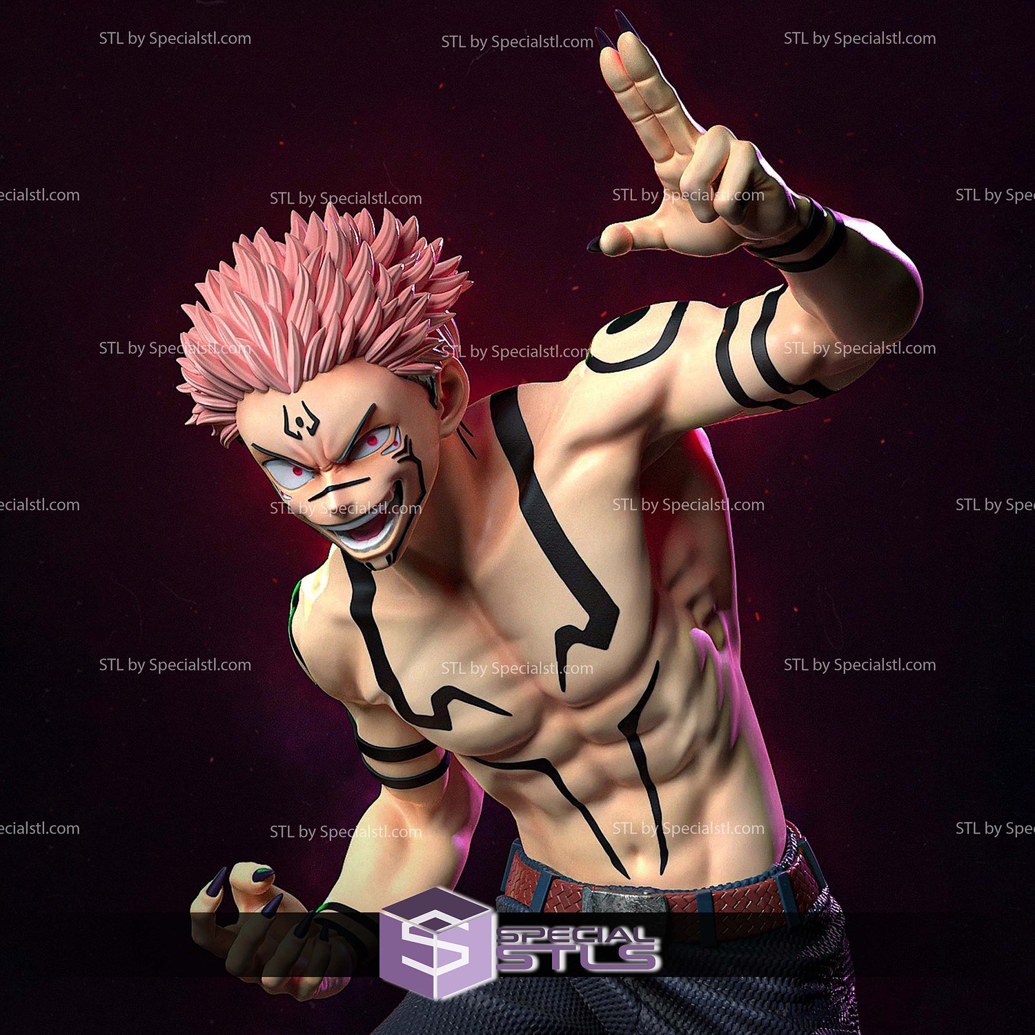 Itadori and Sukuna STL Files 3D Model — view 6