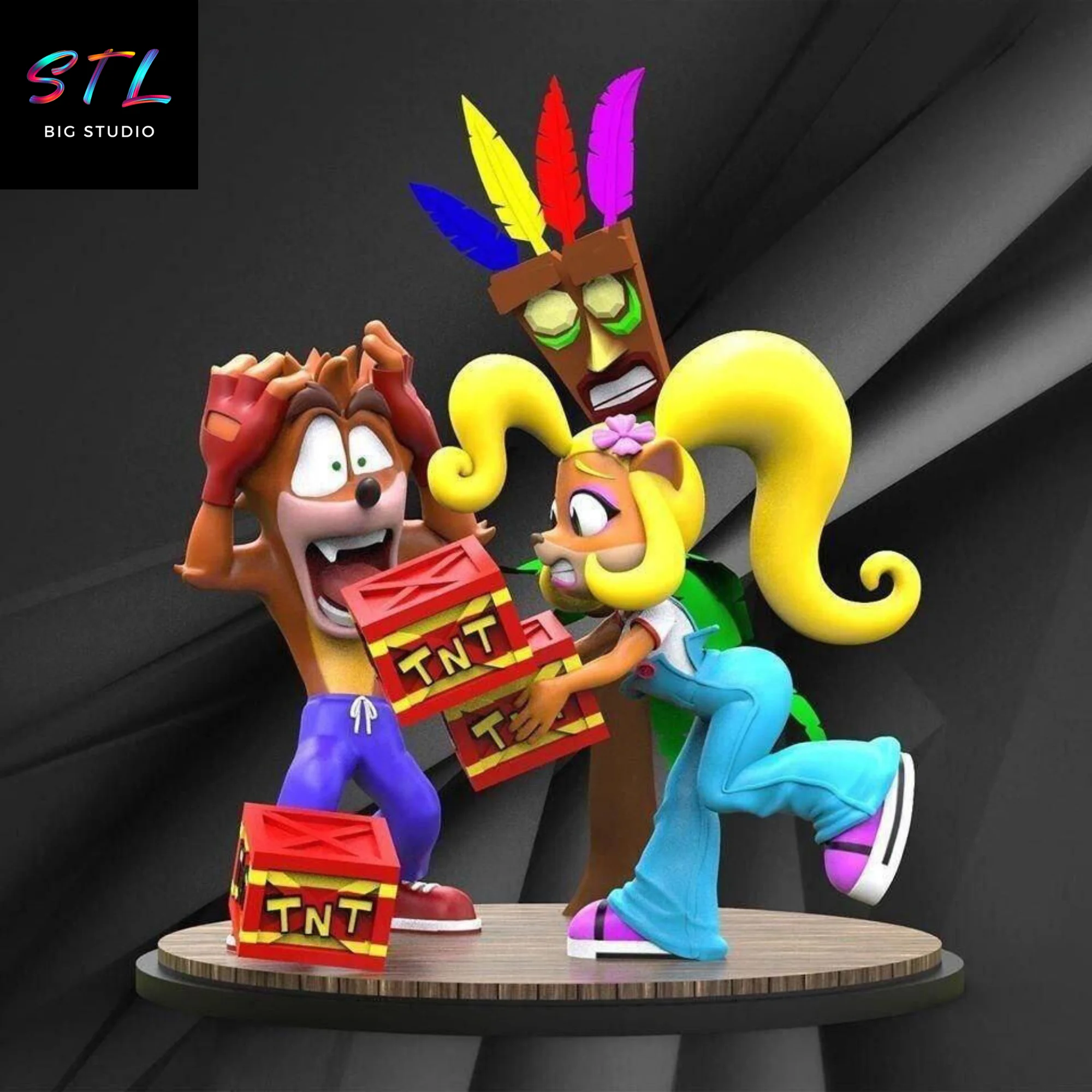 Crash Bandicoot STL Diorama | 3D Figure to Print Model