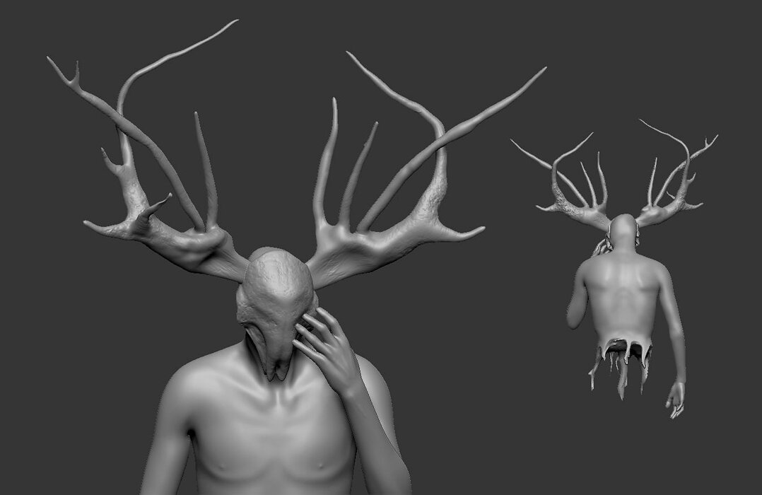 fantasy man horned 3D STL Model — view 2