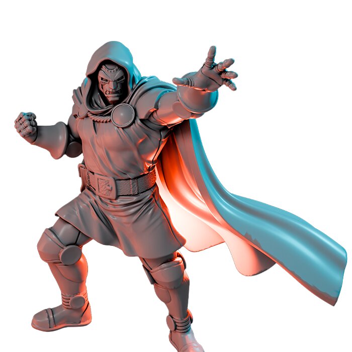 Dr Bad Vibes On 50mm Base VII - Printable Resin Model 3D STL Model — view 3