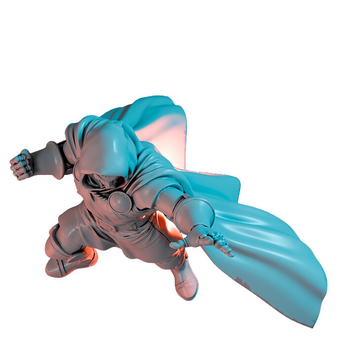 Dr Bad Vibes On 50mm Base VII - Printable Resin Model 3D STL Model — view 6