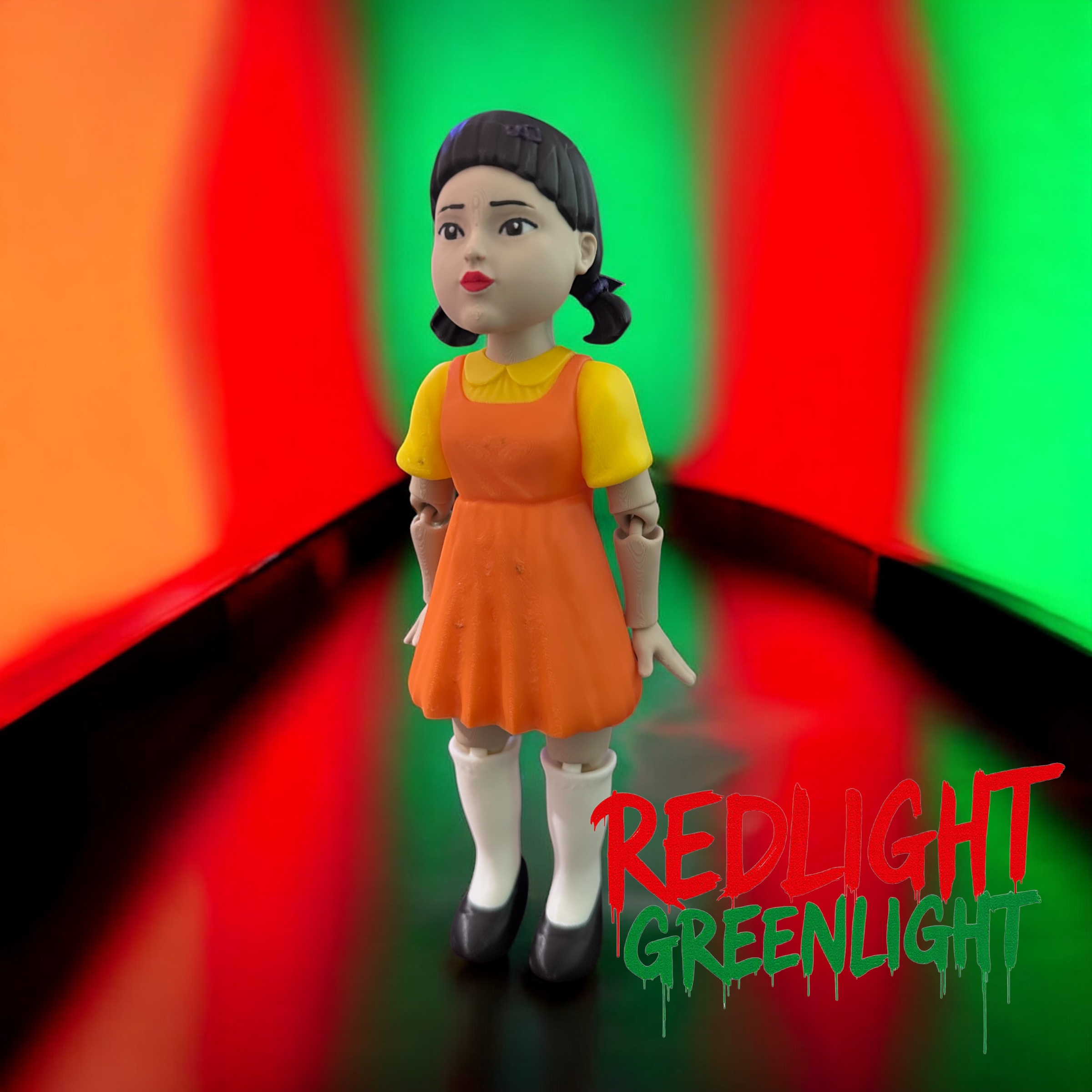 4 color Green Light Red Light Girl.3mf 3D Model