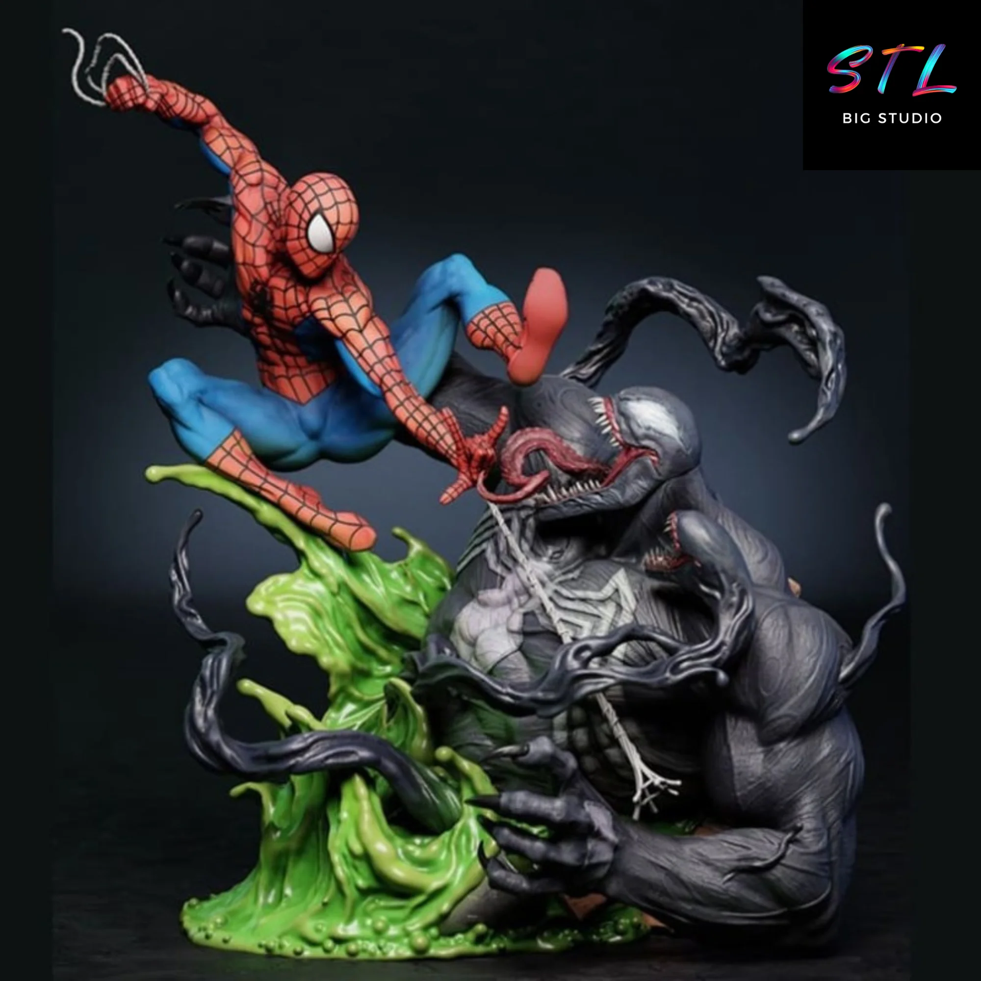 Spider-Man vs Venom STL | 3D Printable Diorama | Marvel Model