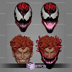 Custom Head STL Collection Carnage Classic Pack 3D Model