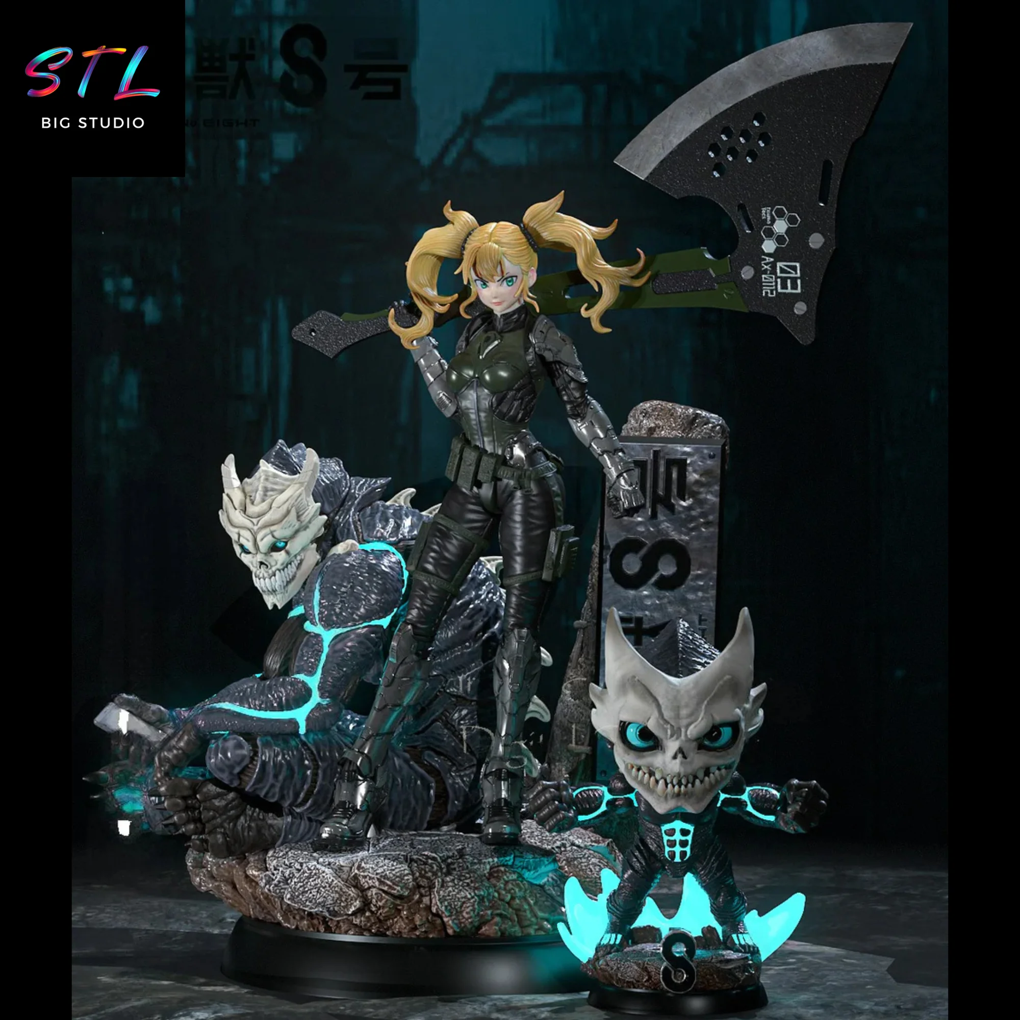 Kikoru Shinomiya and Kaiju No. 8 STL | Kaiju No. 8 | 3D Print Diorama Model