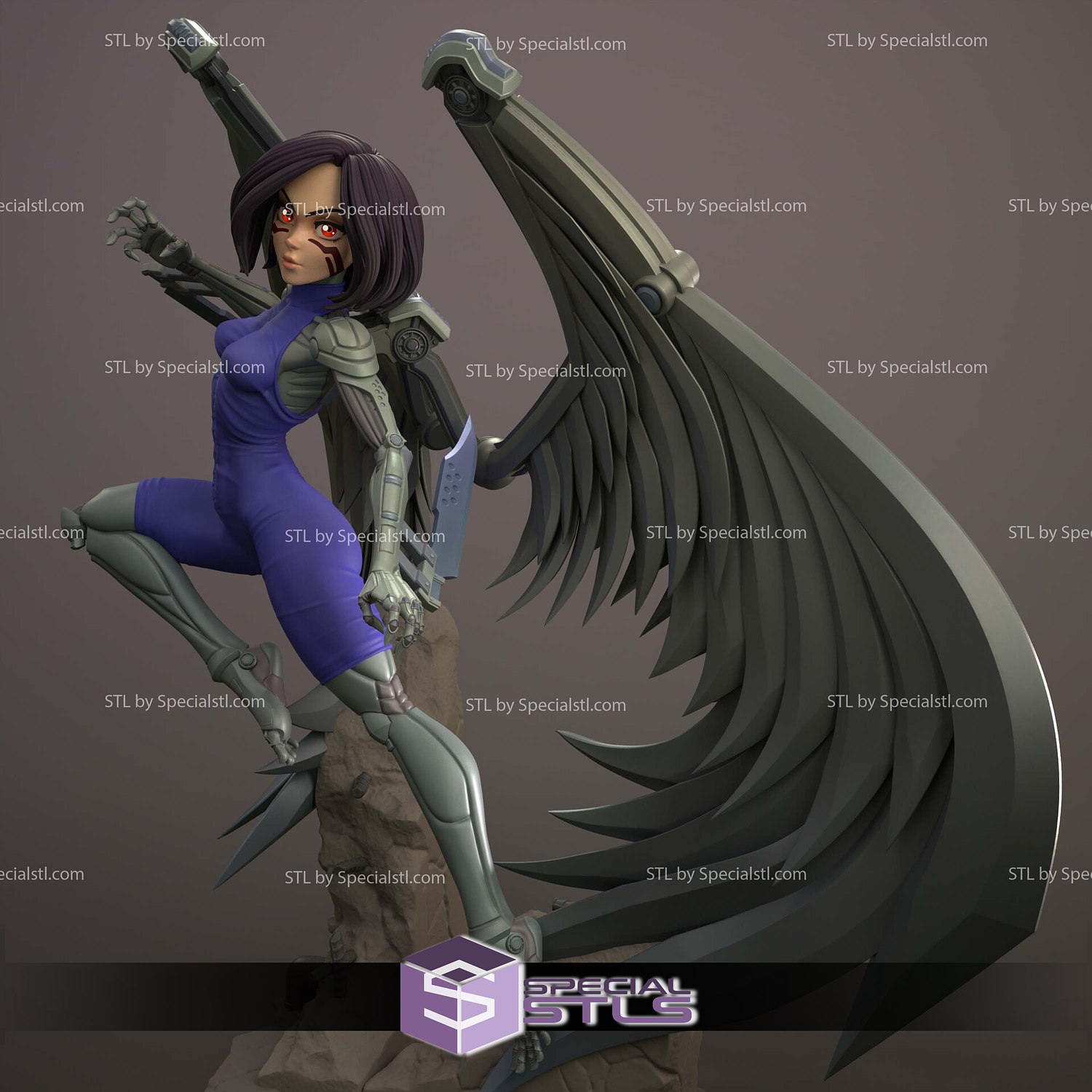 Alita Battle Angel Stylized 3D Printer Files STL Model — view 3
