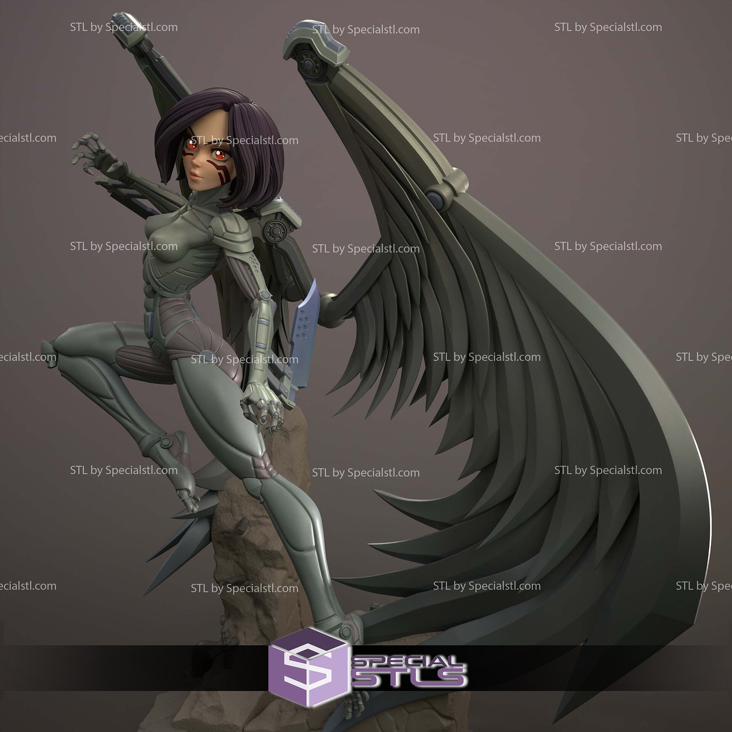 Alita Battle Angel Stylized 3D Printer Files STL Model — view 4