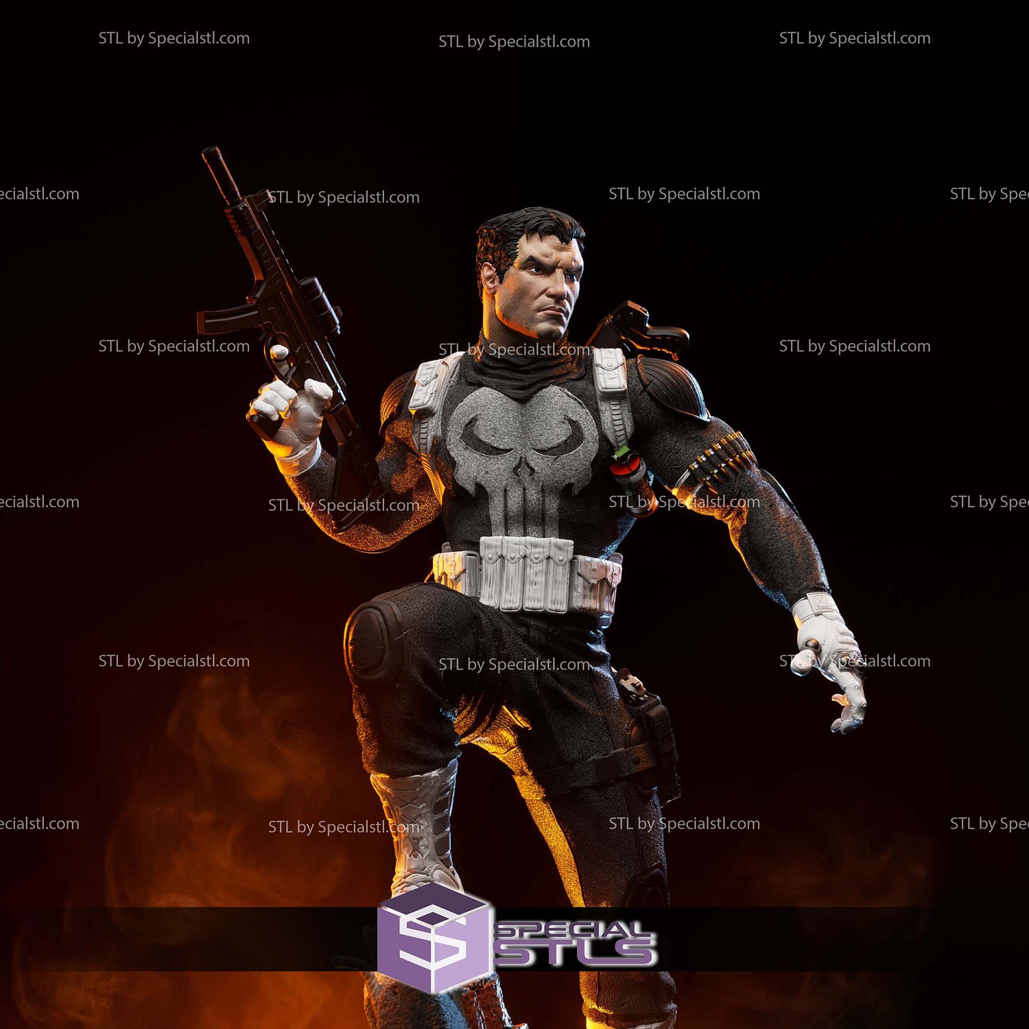 Punisher 1-6 Scale 3D Printer Files STL Model — view 2