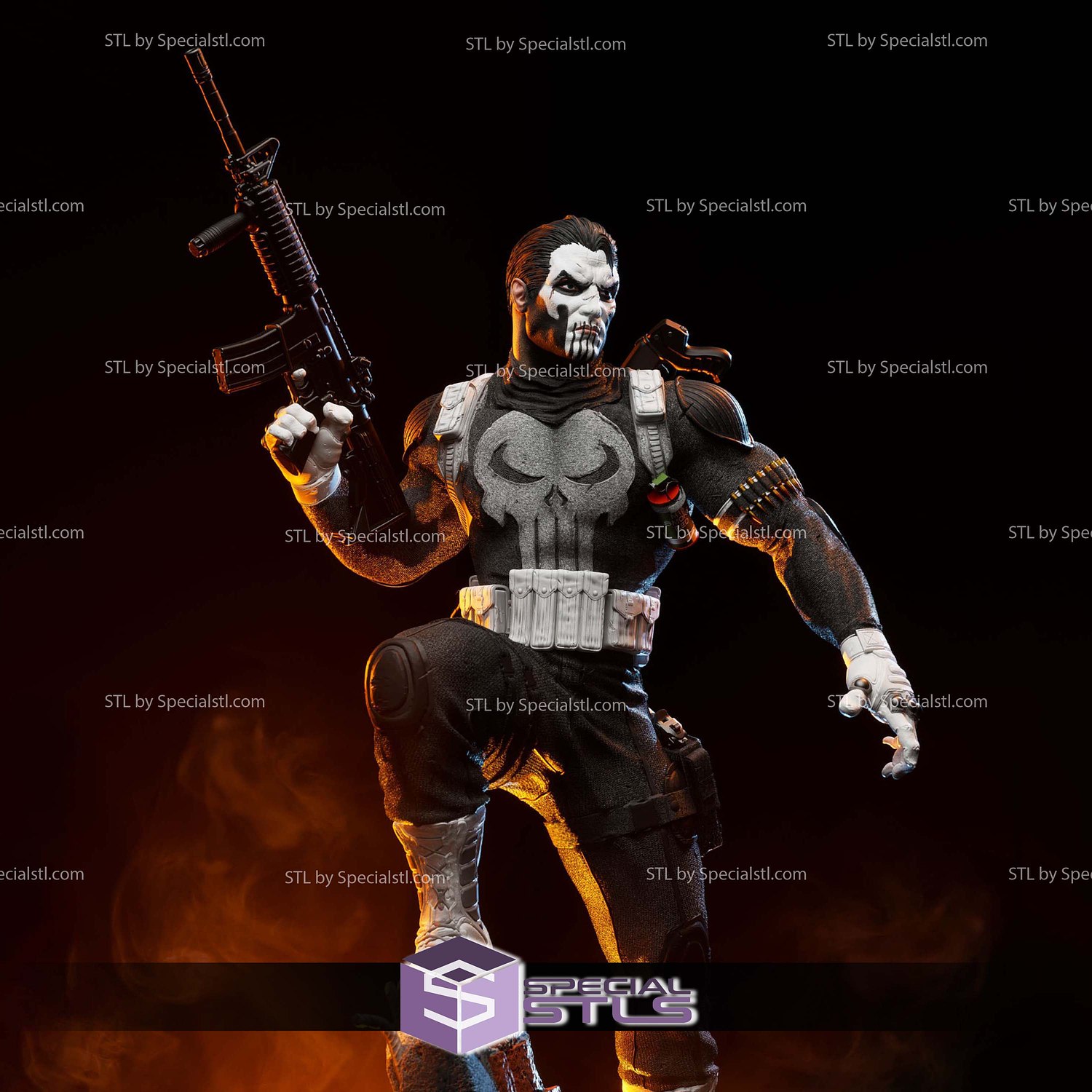 Punisher 1-6 Scale 3D Printer Files STL Model — view 3