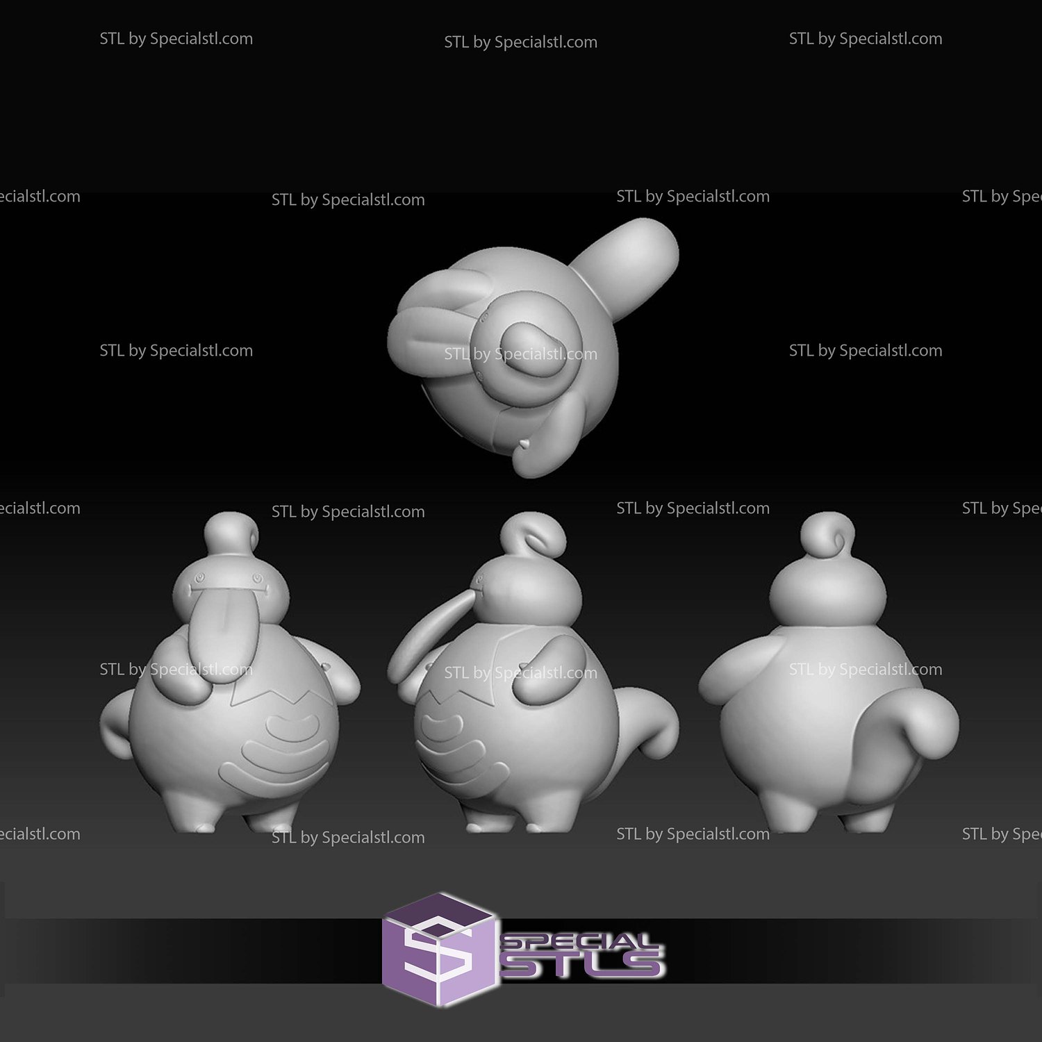 Pokemon STL Collection Lickitung Lickilicky 3D Model — view 2