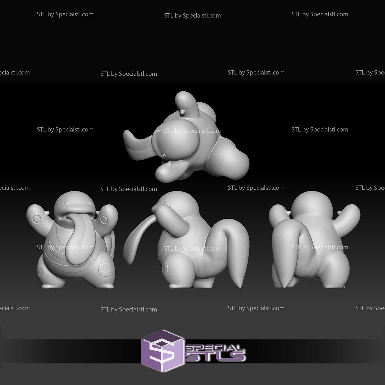 Pokemon STL Collection Lickitung Lickilicky 3D Model — view 3