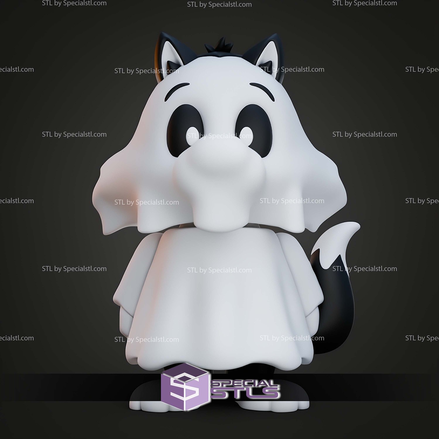 Flexi Sylvester Ghost Halloween STL Files 3D Model — view 2