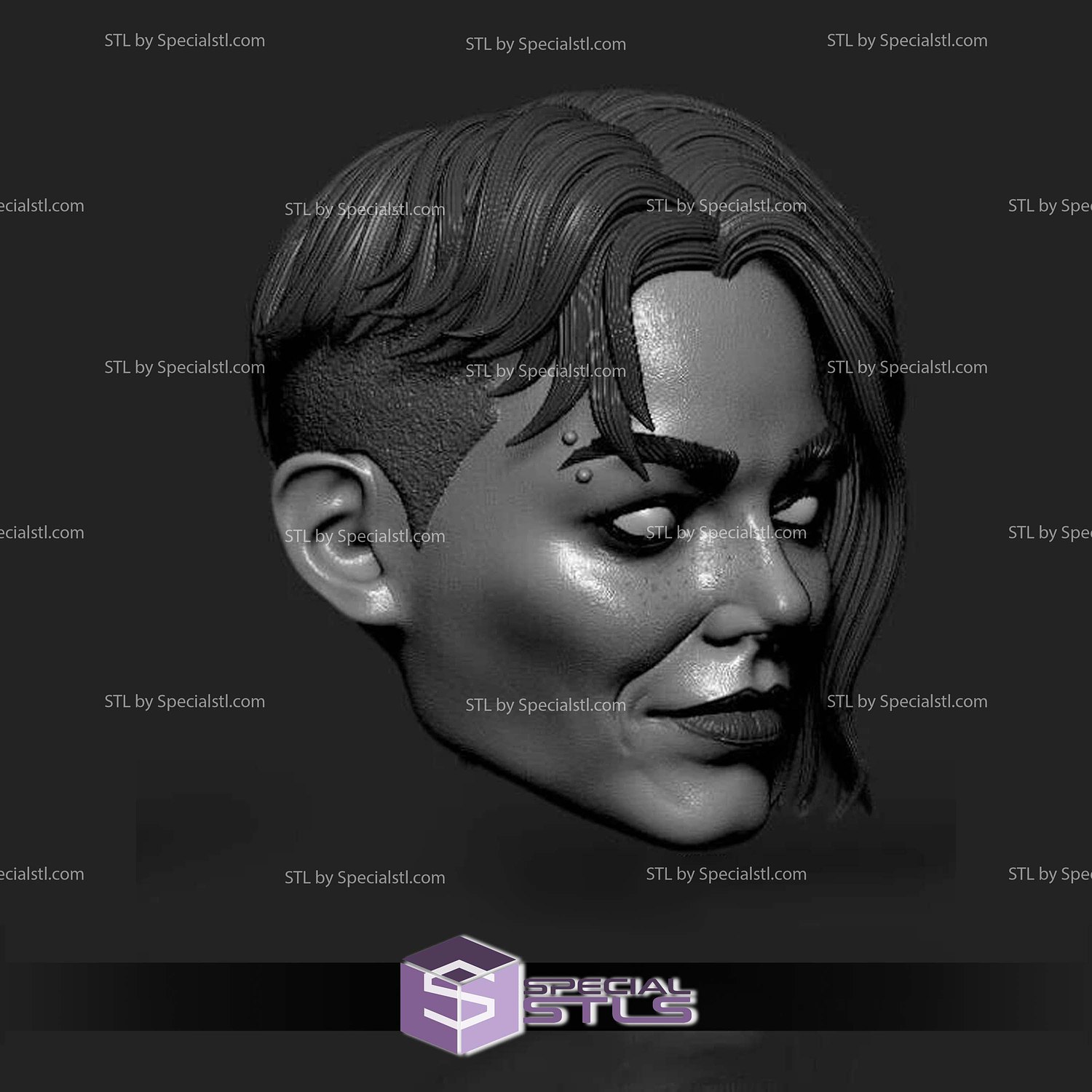 Custom Head STL Gwen Stacy 3D Model — view 2