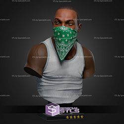 Carl Johnson GTA Bust 123mm STL Files 3D Model