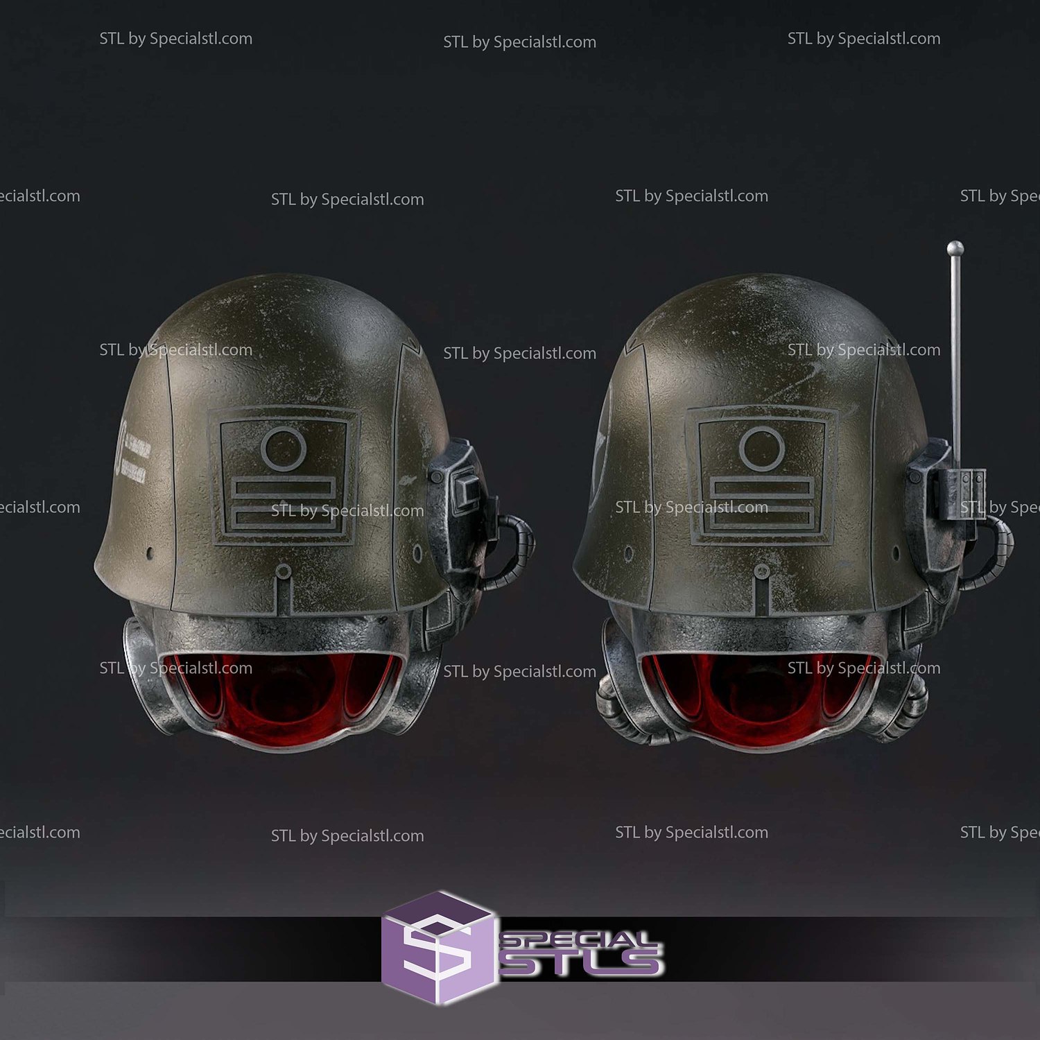 Cosplay STL Files Fallout NCR Ranger Advanced and Elite Helmet 3D Model — view 3