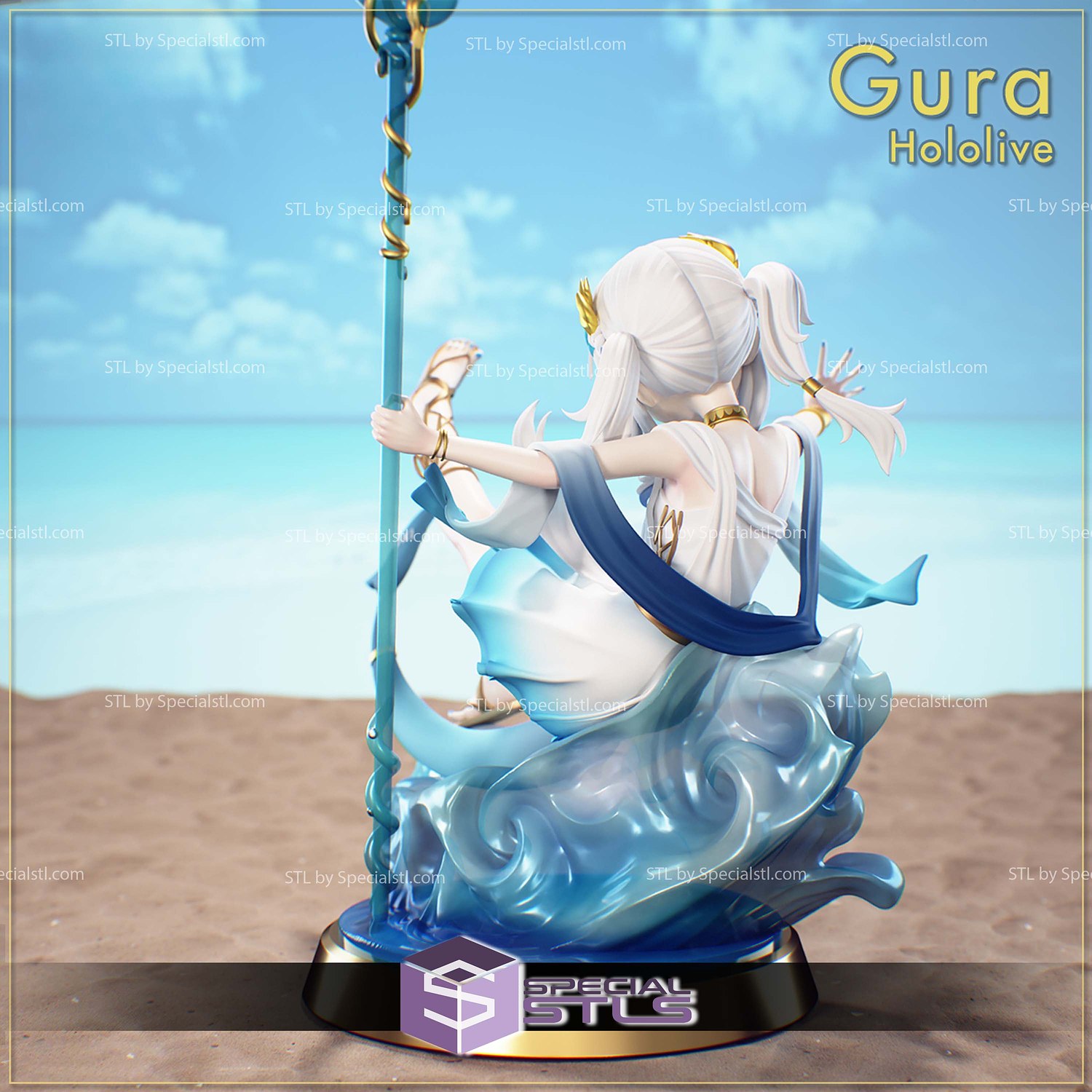 Gawr Gura Party Dress Hololive STL Printer Files 3D Model — view 2