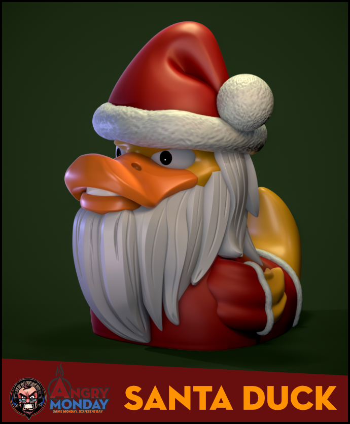 Santa Duck 3D STL Model — view 2
