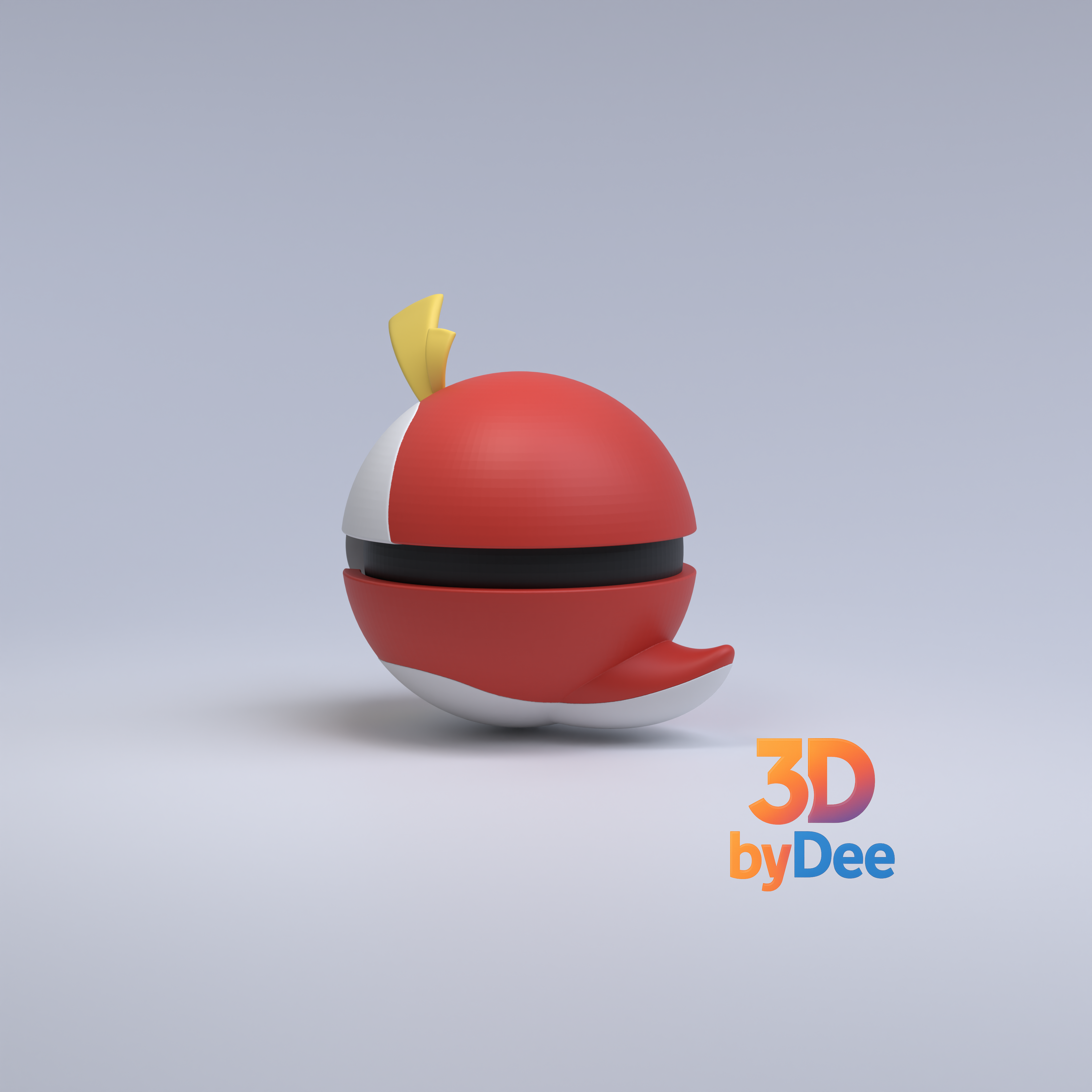 Fuecoco Pokebal 3D 3MF Model — view 5