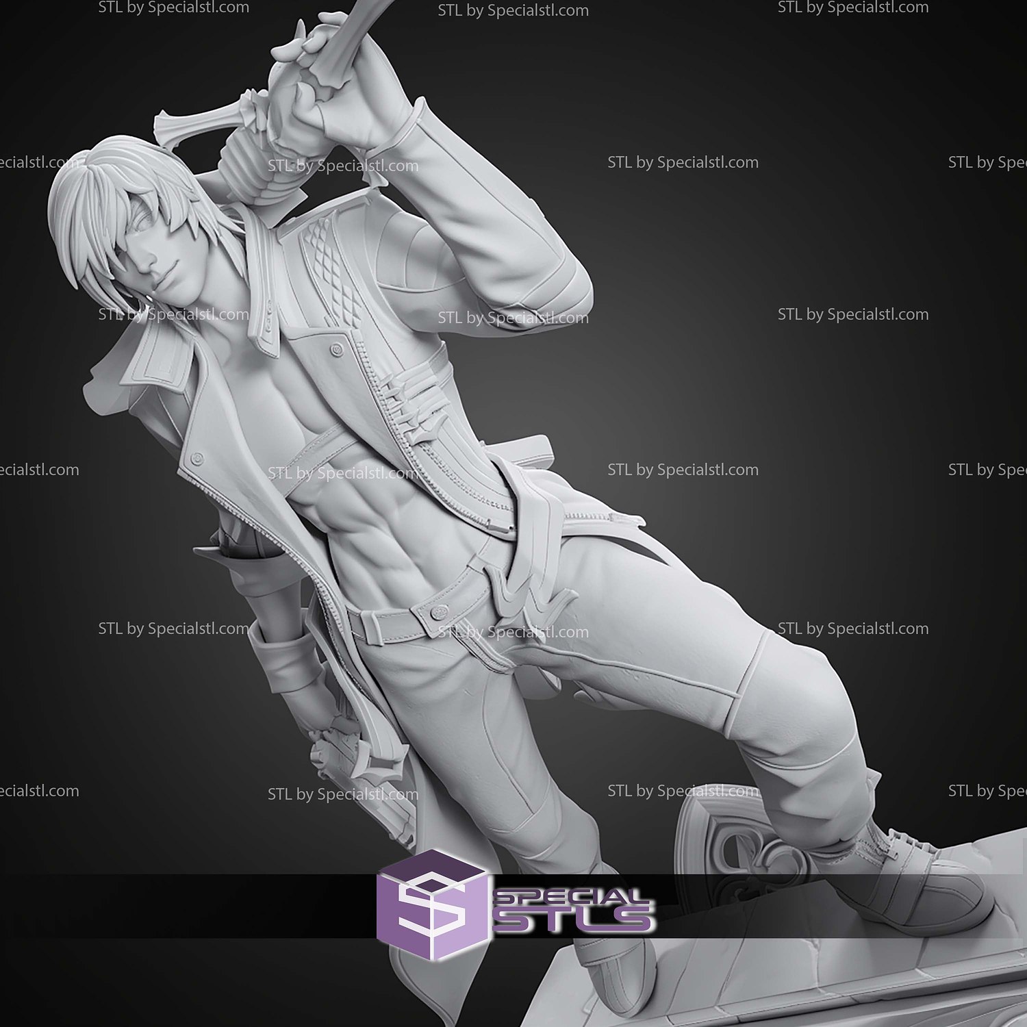 Dante Devil May Cry 297mm STL Files 3D Model — view 5