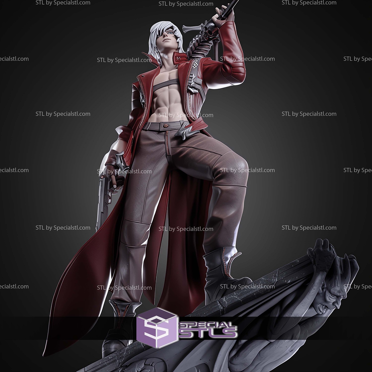 Dante Devil May Cry 297mm STL Files 3D Model — view 6