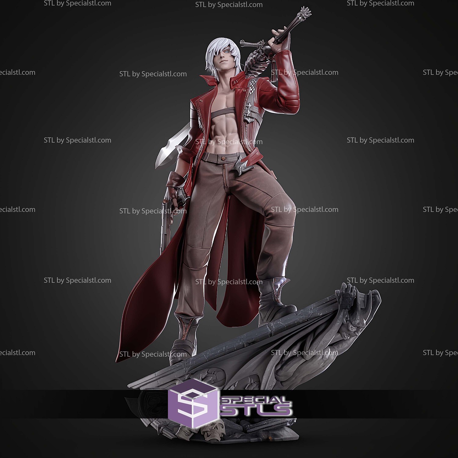 Dante Devil May Cry 297mm STL Files 3D Model — view 7