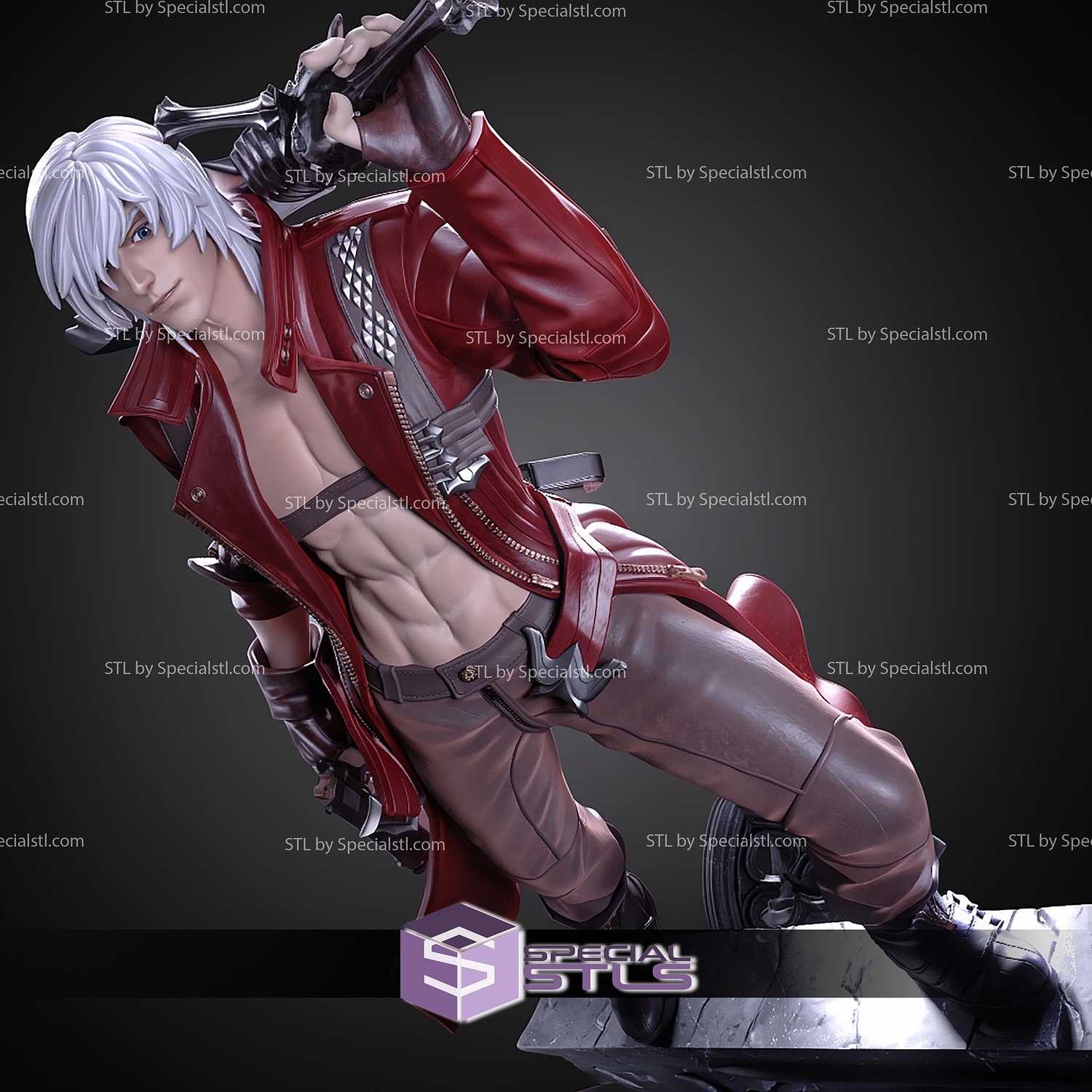 Dante Devil May Cry 297mm STL Files 3D Model — view 8