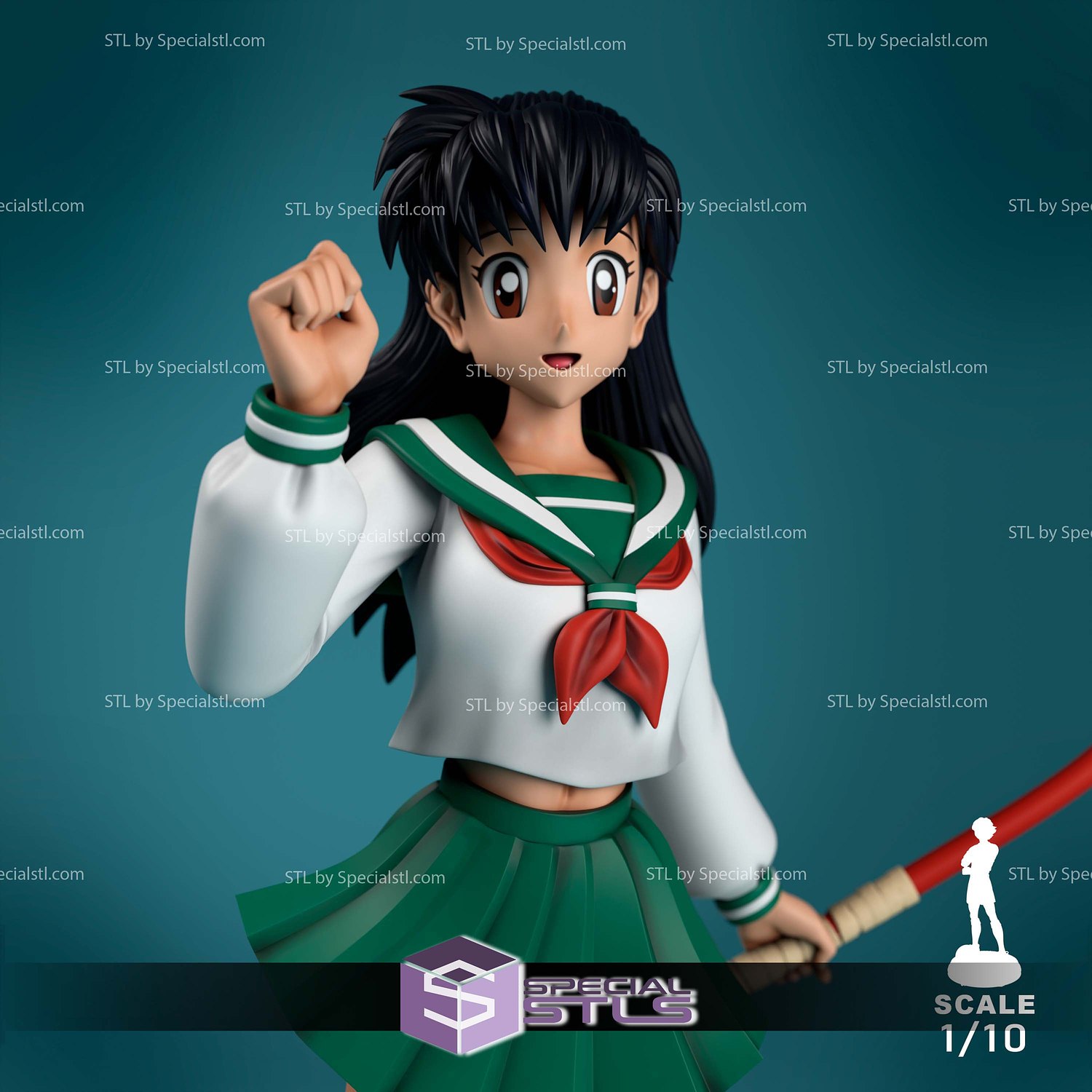 Kagome Higurashi Inuyasha 3D Printer Files STL Model — view 2