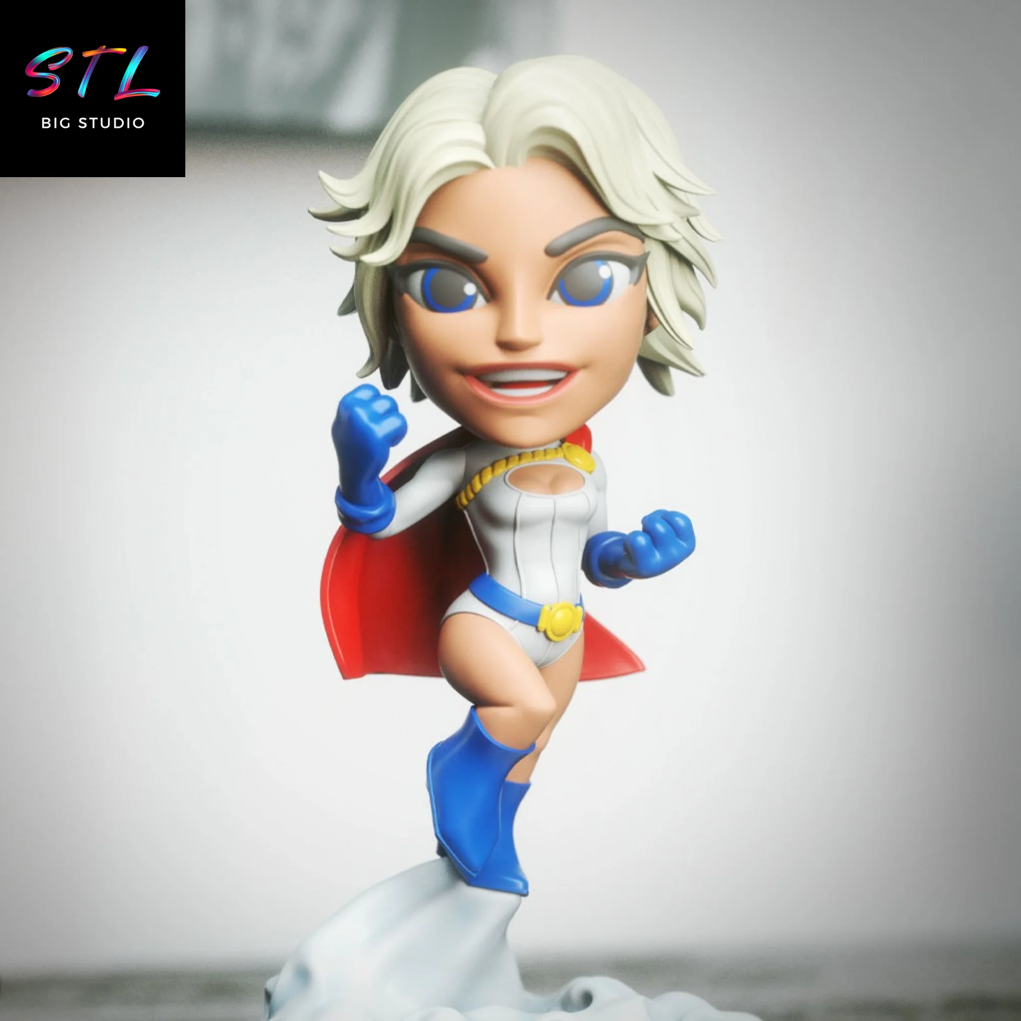 Power Girl Chibi STL Figure | 3D Printable Model | DC Comics Model
