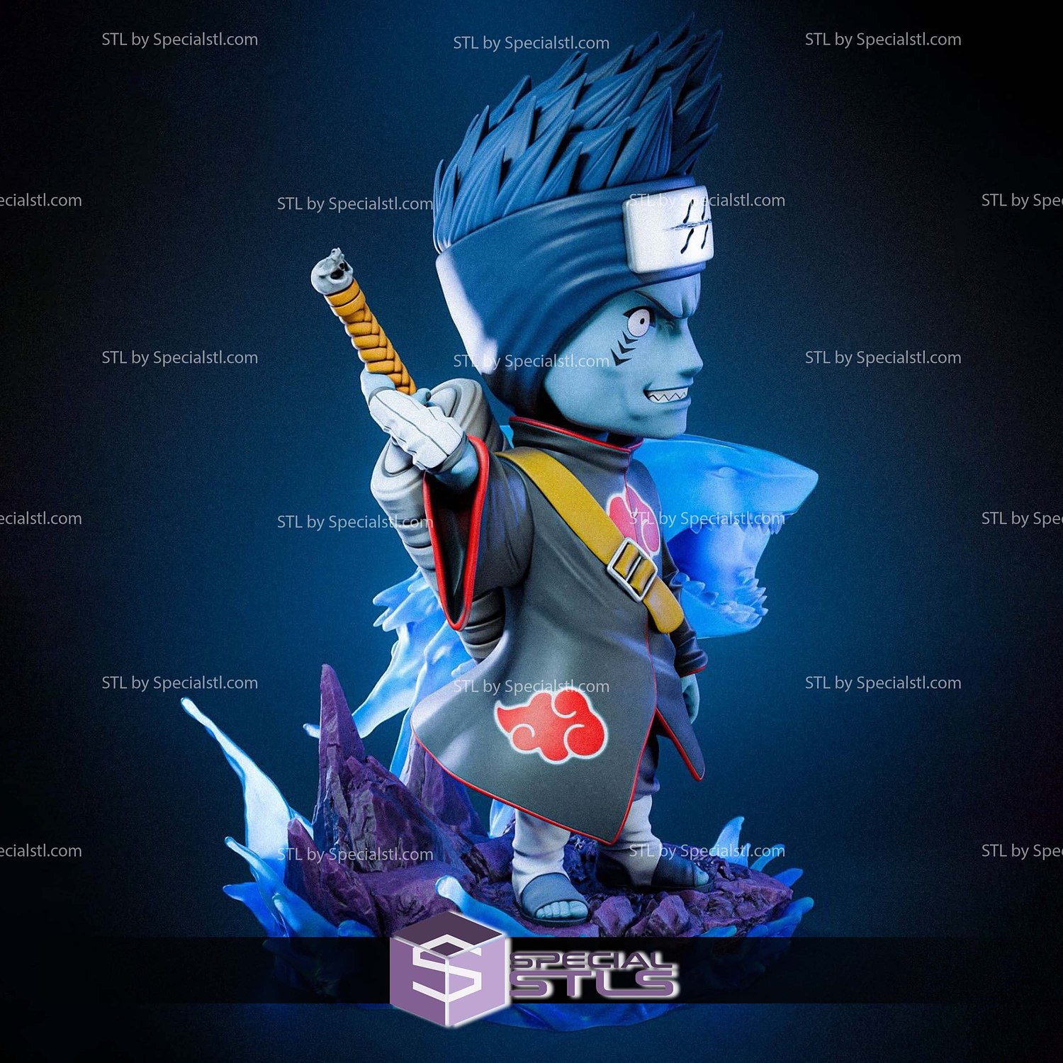 Kisame and Shark Chibi 3D Printer Files STL Model — view 3