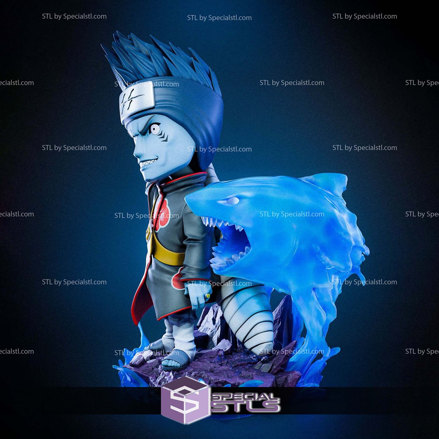 Kisame and Shark Chibi 3D Printer Files STL Model — view 4