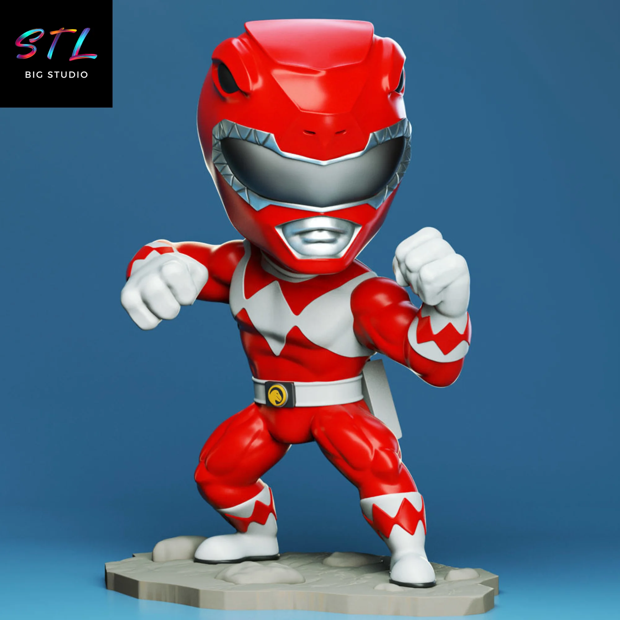 Power Ranger Red Chibi STL | 3D Printable Figure Model
