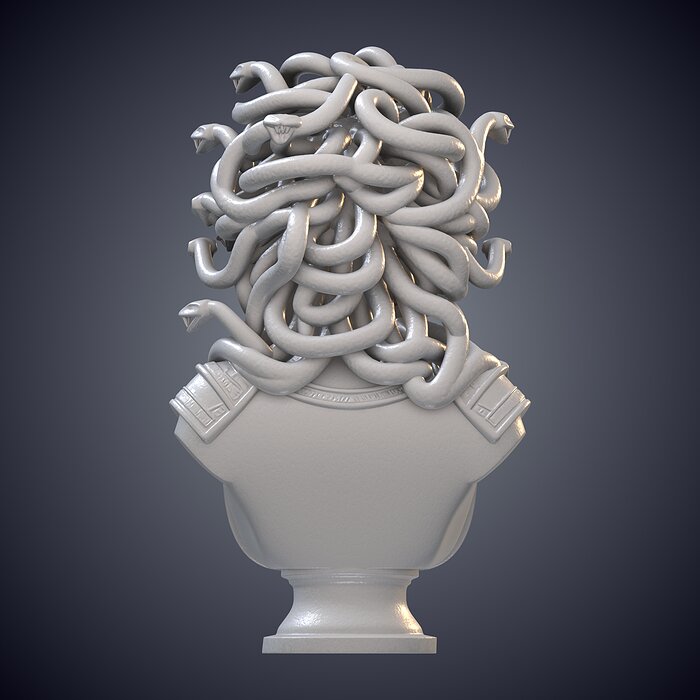 Mythological Medusa Desktop Bust Statue PM-933 3D BLEND Model — view 2