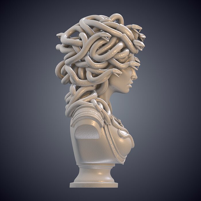Mythological Medusa Desktop Bust Statue PM-933 3D BLEND Model — view 4