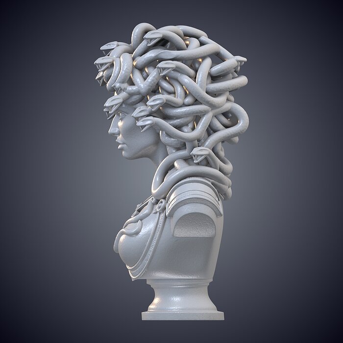 Mythological Medusa Desktop Bust Statue PM-933 3D BLEND Model — view 5