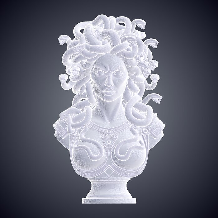 Mythological Medusa Desktop Bust Statue PM-933 3D BLEND Model — view 7