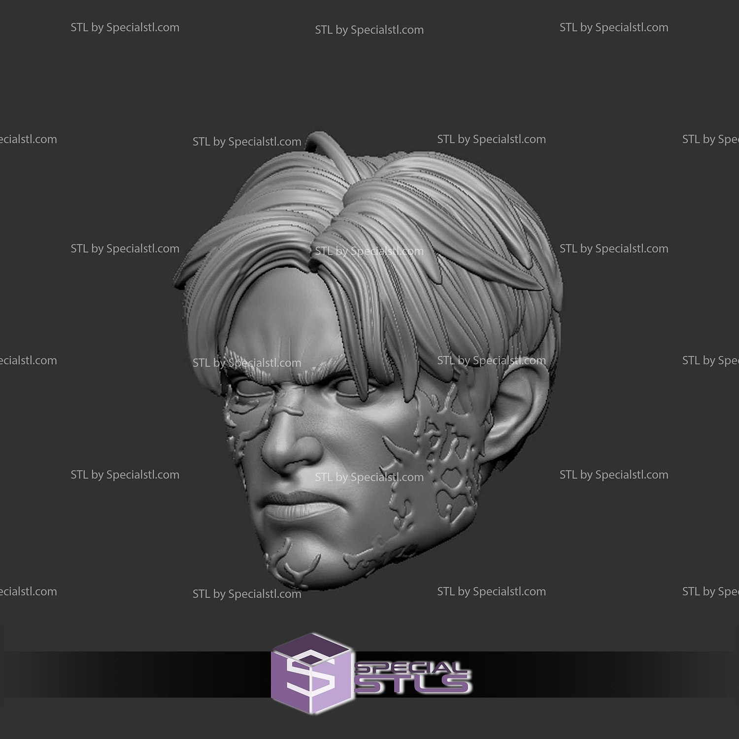 Custom Head STL Collection Peter Parker Symbiote 3D Model — view 2