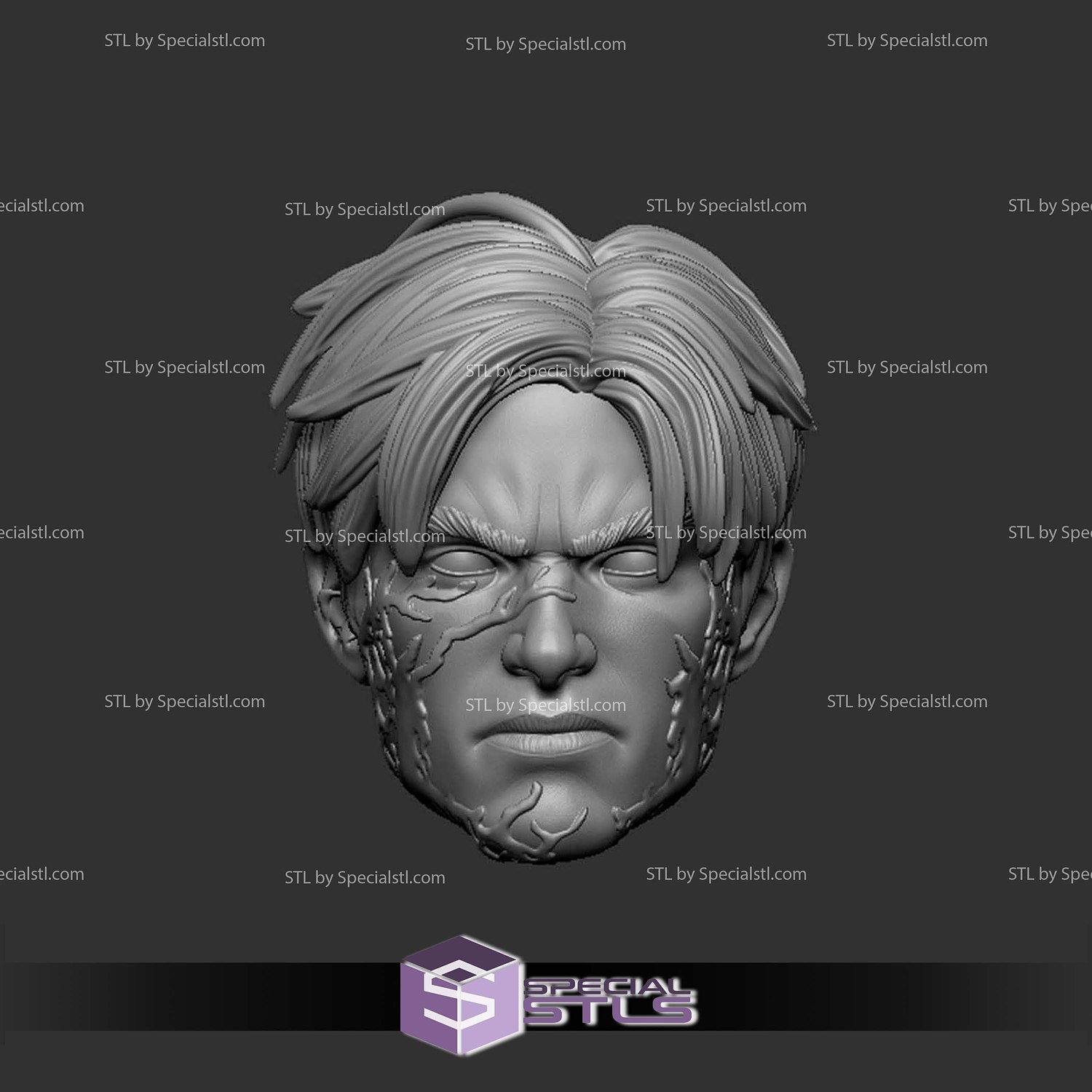 Custom Head STL Collection Peter Parker Symbiote 3D Model — view 3