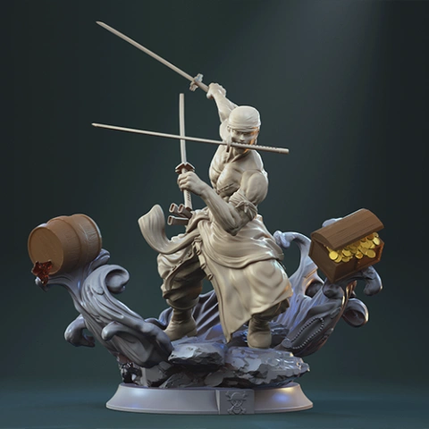 Roronoa Zoro 3D Printer Files | Assembly STL Model