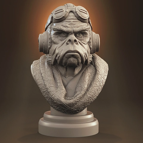 Kuiil Bust 3D Printing Model | Assembly STL Model