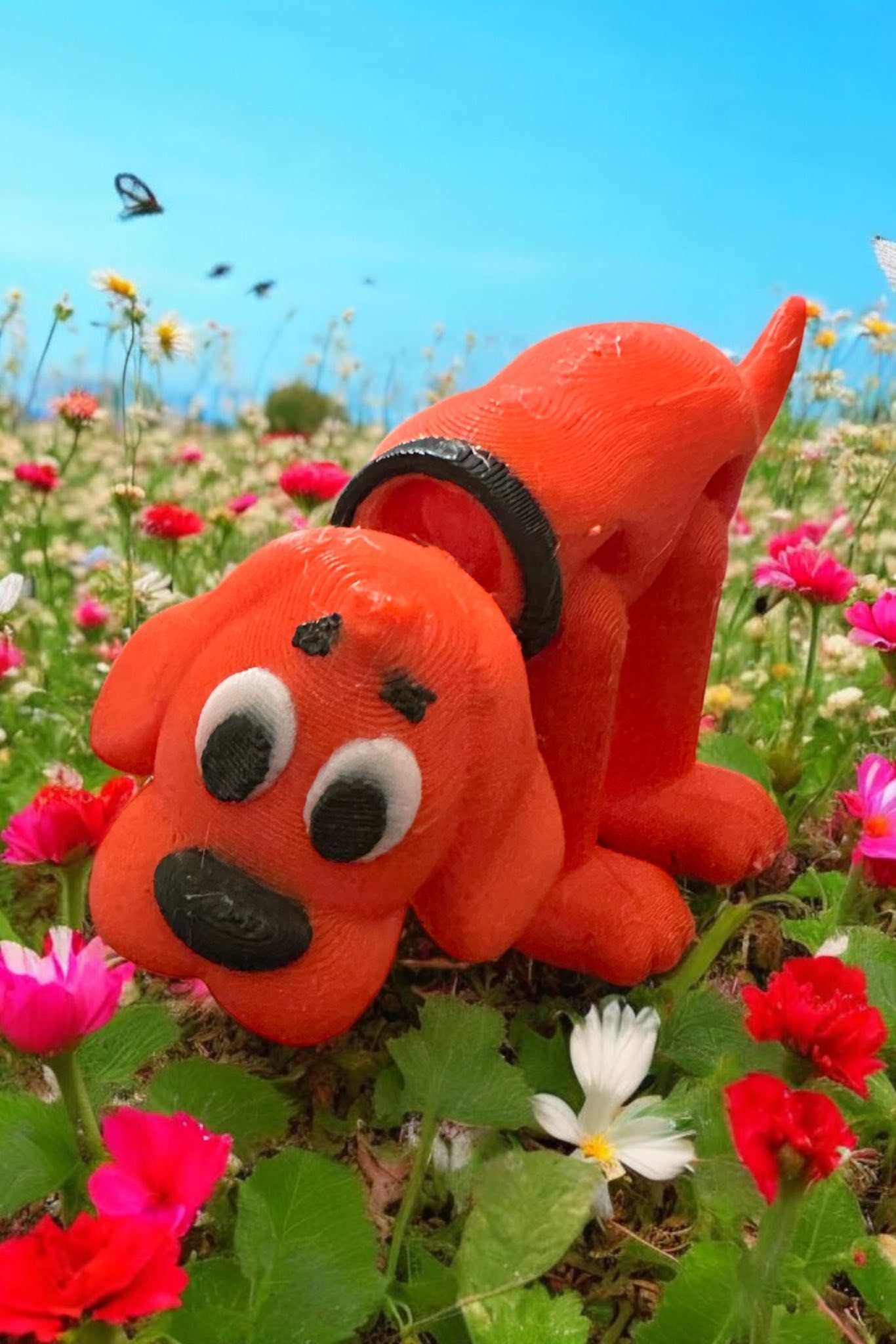 Clifford the Little Red Flexi Dog 3D STL Model — view 4