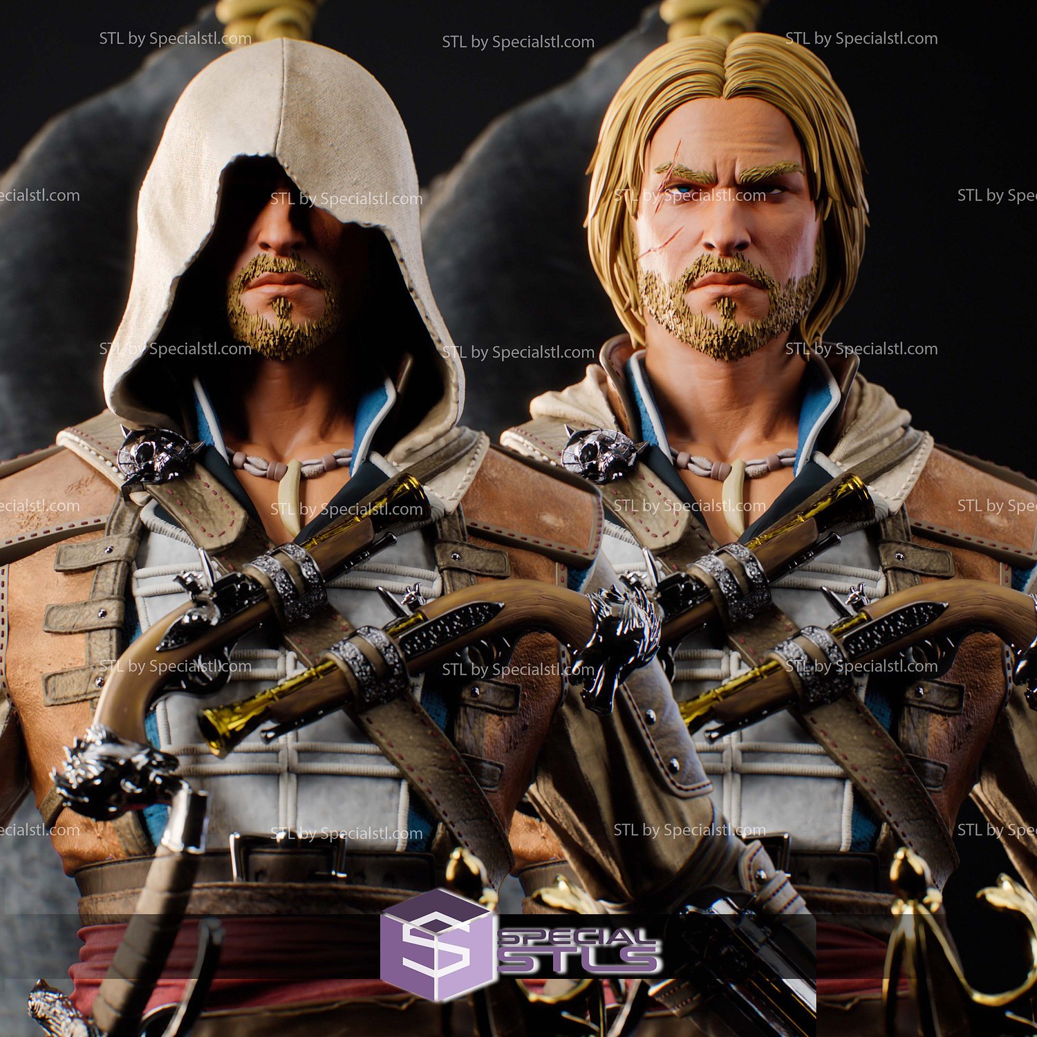 Edward Kenway Assassin Creed Black Flag 3D Printer Files STL Model — view 3