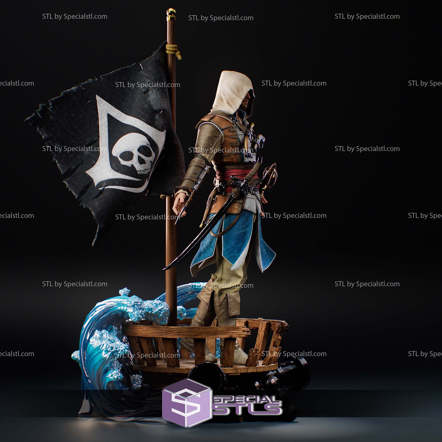 Edward Kenway Assassin Creed Black Flag 3D Printer Files STL Model — view 5
