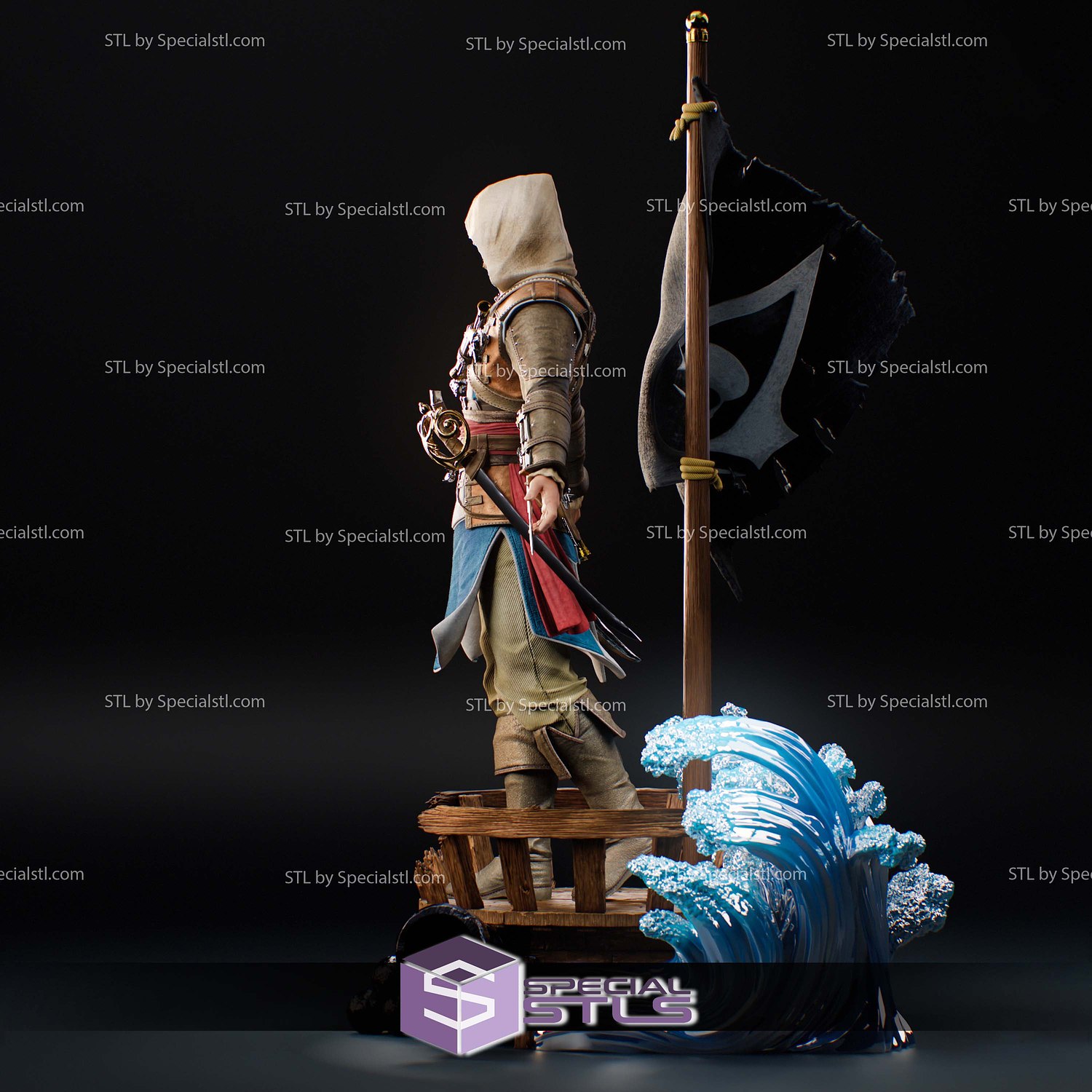 Edward Kenway Assassin Creed Black Flag 3D Printer Files STL Model — view 6