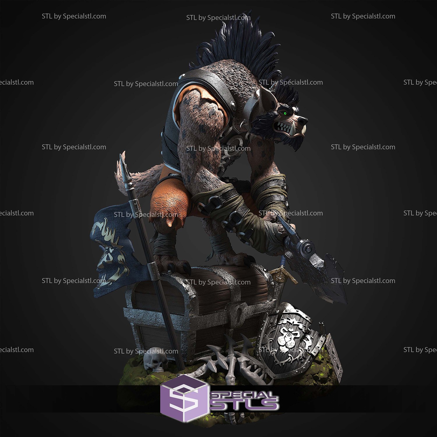 Hogger Warcraft 3D Printer Files STL Model — view 7