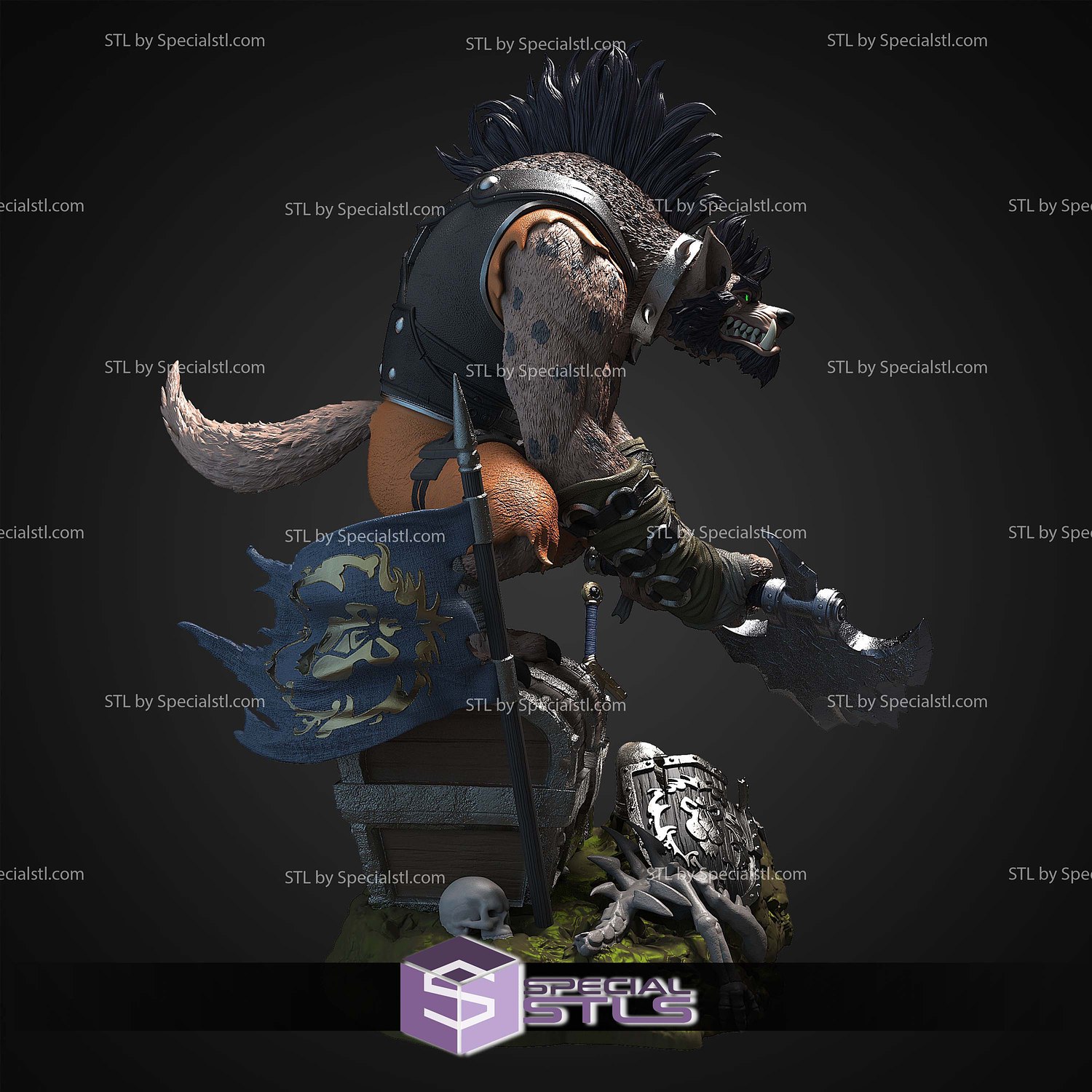Hogger Warcraft 3D Printer Files STL Model — view 8