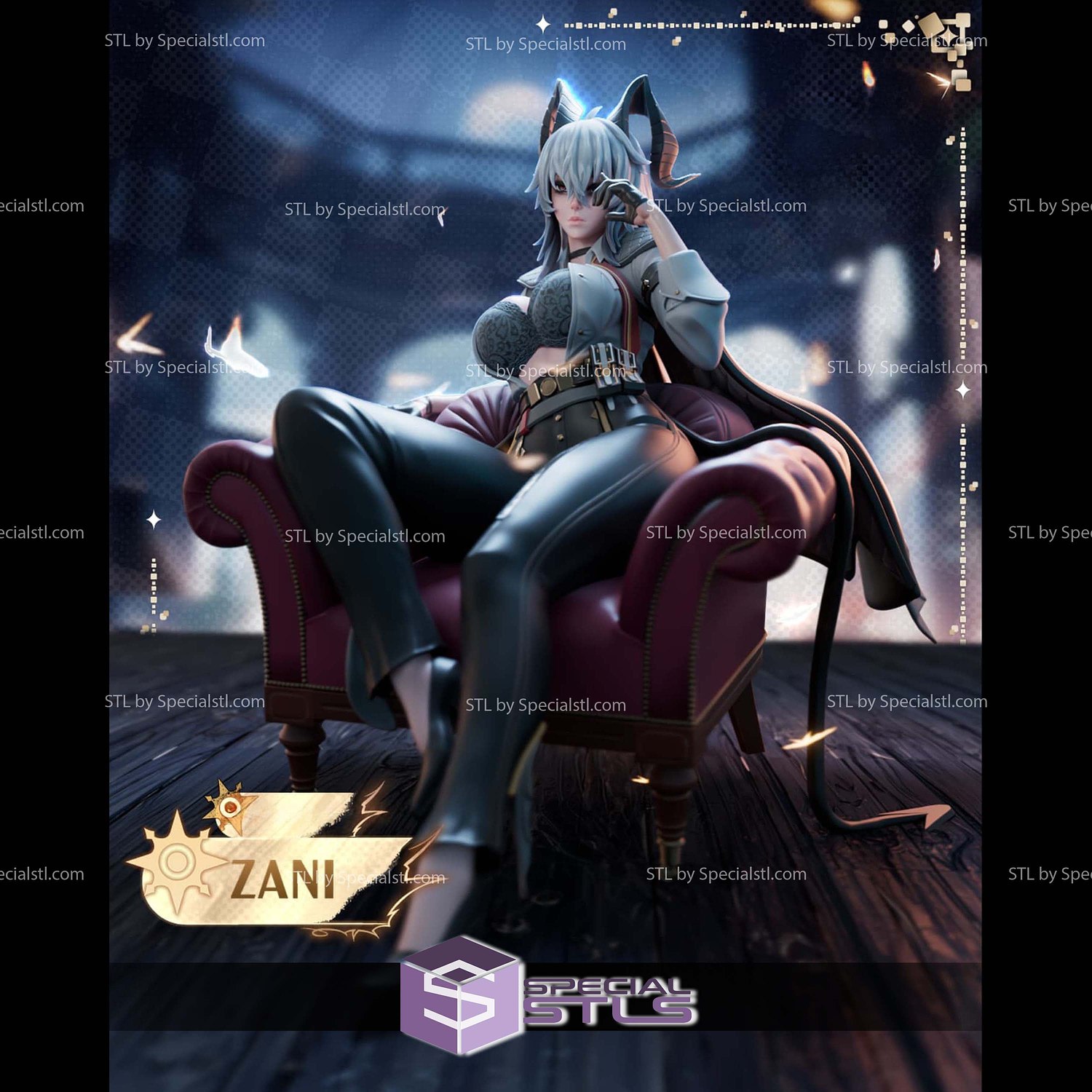 Zani Descends Moonlit Heights STL Files 3D Model — view 2