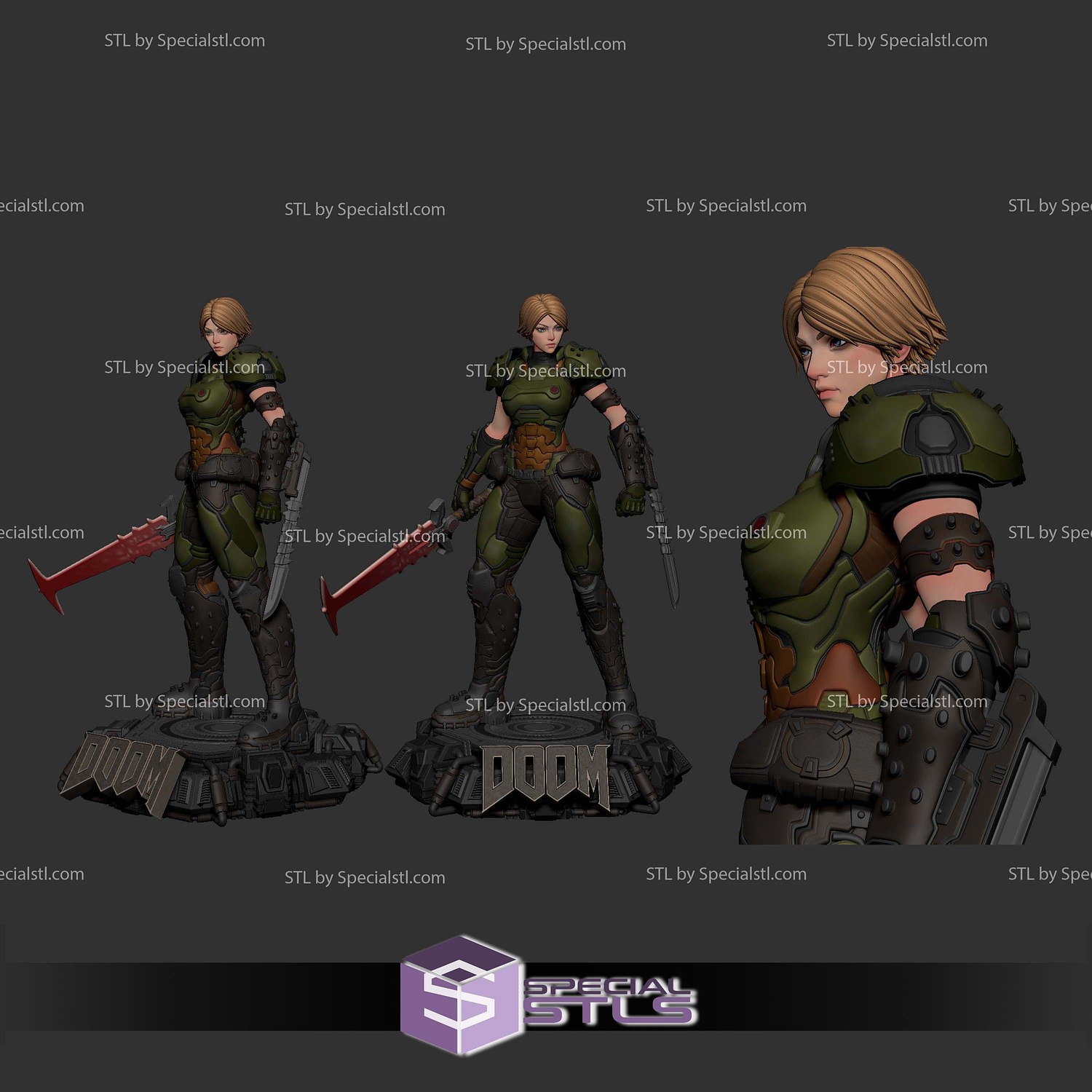 Doom Girl V2 3D Printer Files STL Model — view 2