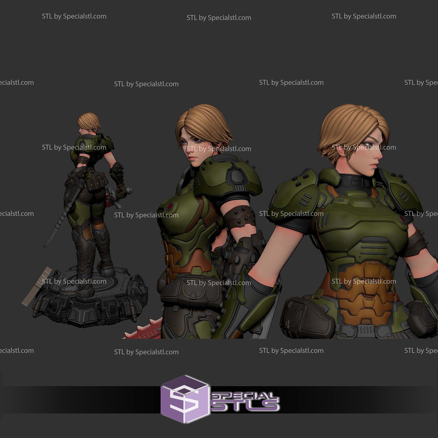 Doom Girl V2 3D Printer Files STL Model — view 3